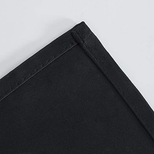 Folded black thermal curtains