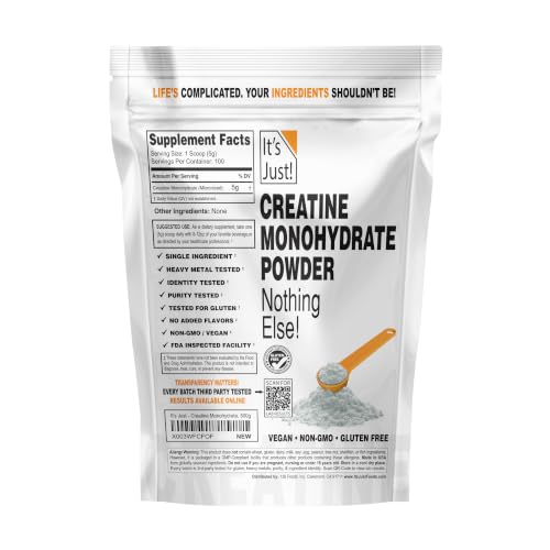 It's Just! Creatine 500g packaging label