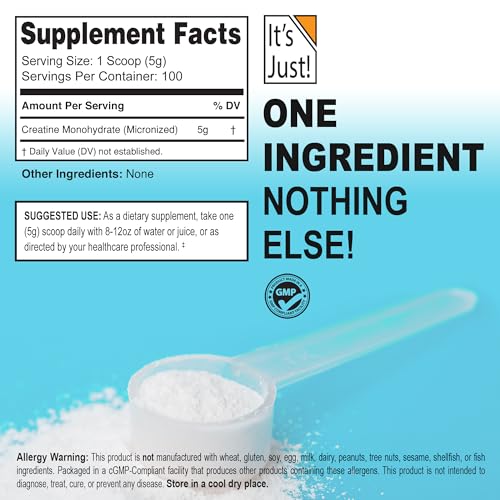 Close up of It's Just! creatine powder texture
