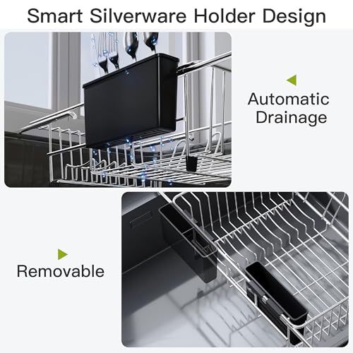 JASIWAY dish drainer sitting inside a sink basin