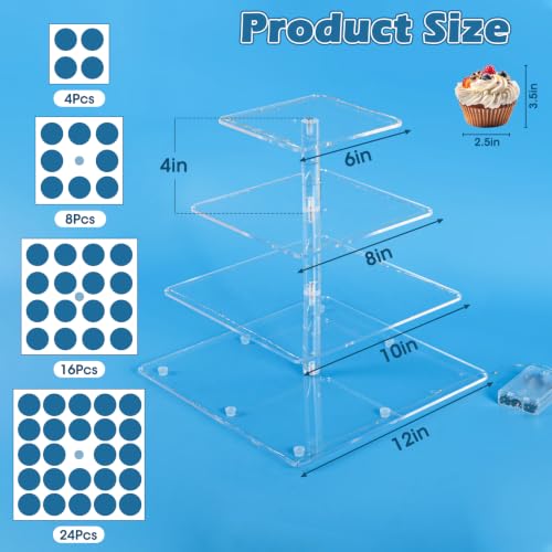 Grooved edge acrylic cupcake display base