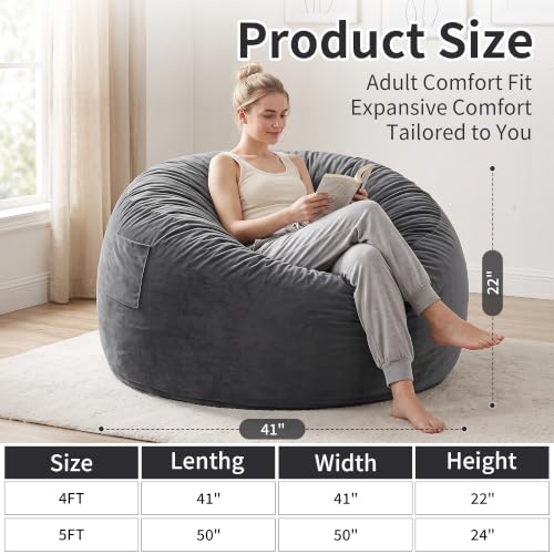 Memory foam bean bag chair profile