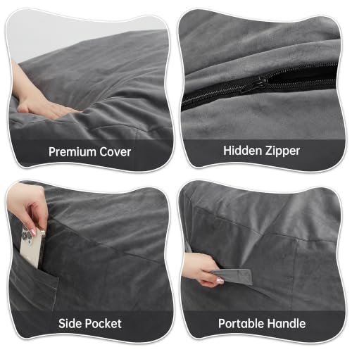 Bean bag chair expanded after setup