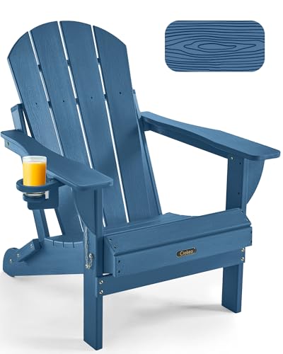 Ciokea Folding Adirondack Chair Navy Blue front view