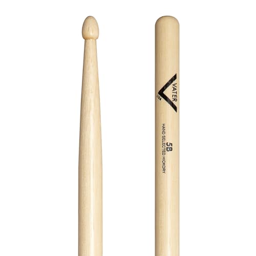 Vater 5B Hickory Drumsticks with wood tip