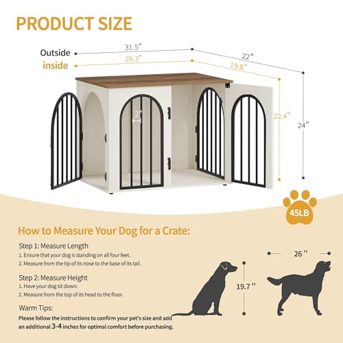 Front view of Hzuaneri 31.5'' dog kennel
