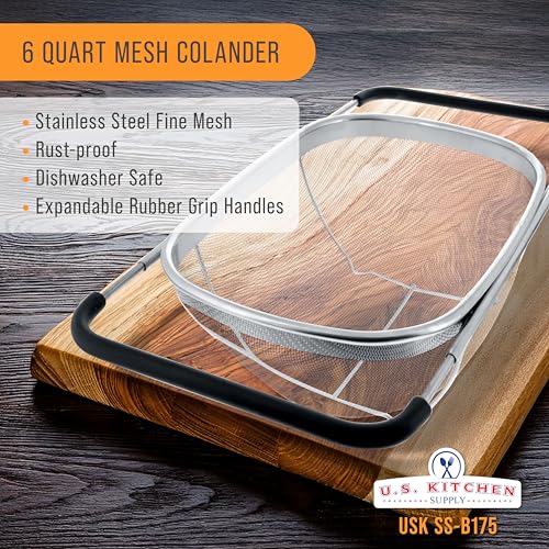 Stainless steel colander with extended handles