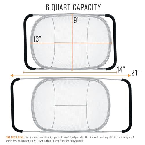 Fine mesh strainer basket interior view