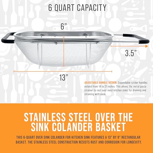 Collapsible stainless steel kitchen colander