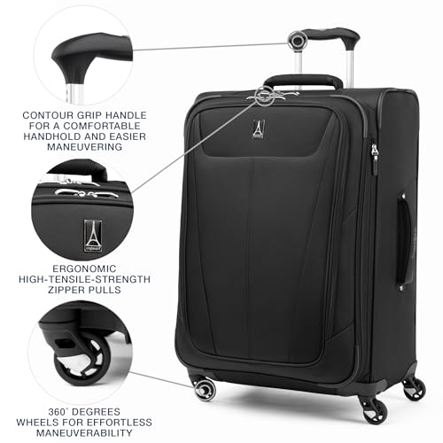 Travelpro softside checked bag side profile
