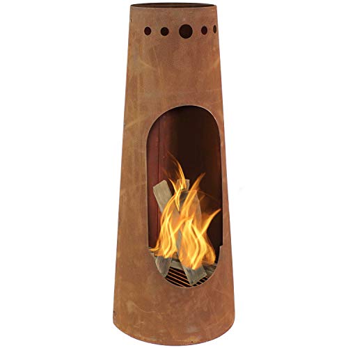 Sunnydaze Santa Fe 50-inch wood burning chiminea front view