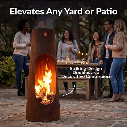Sunnydaze Santa Fe chiminea base and stable leg construction