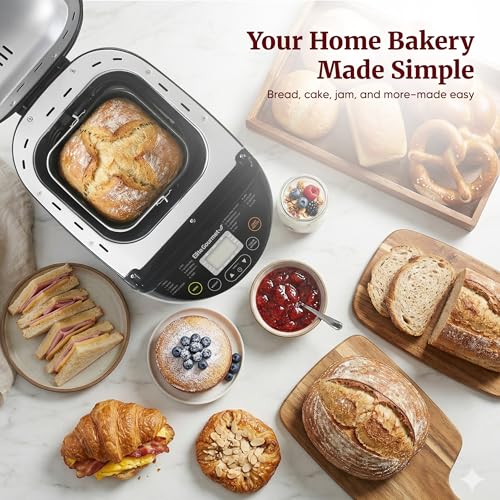 Elite Gourmet programmable bread maker angled