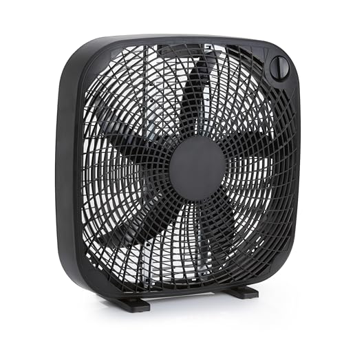 Basics 20-Inch 3-Speed Box Fan front view