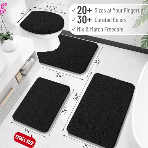 High pile texture of OLANLY black bath mat
