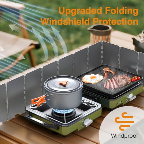 Folded green ODSD camping stove in carry bag