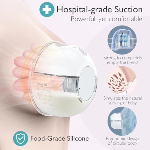 Woman wearing the portable breast pump discreetly