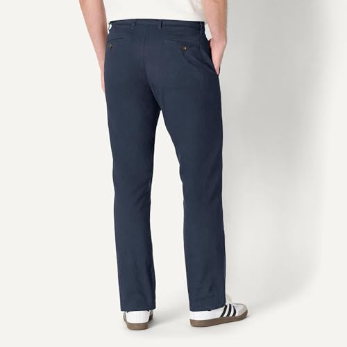 Essentials navy athletic-fit chino pants back view