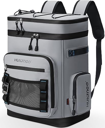 Hulongo 30L waterproof gray cooler backpack front view