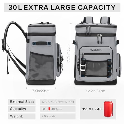 Side profile of Hulongo insulated backpack with side pockets