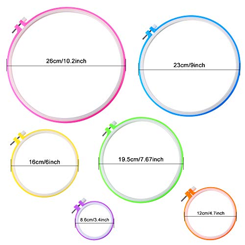 Caydo 6 multicolor embroidery hoops