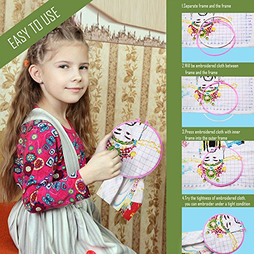 Caydo colorful cross stitch hoop rings