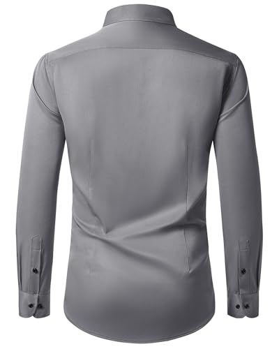 Close up of Lusead dress shirt silver buttons