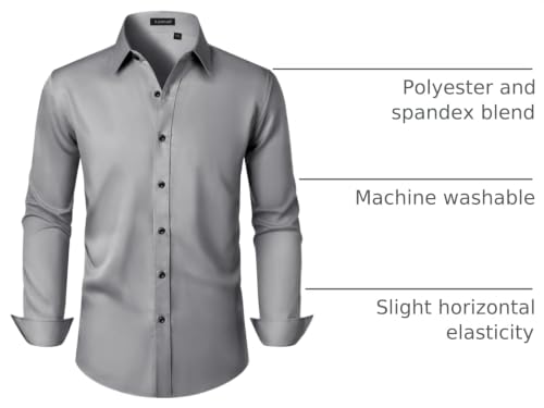 Side profile of Lusead slim fit dress shirt