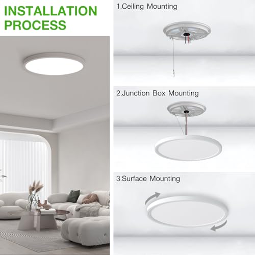 Kitchen ceiling with flat panel light