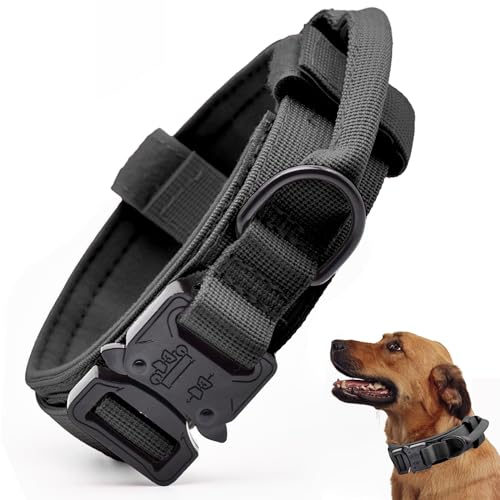 CADONO Tactical Dog Collar Black L side view