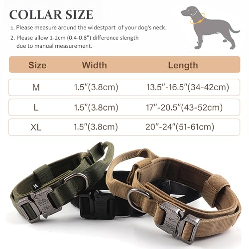 Black nylon tactical collar for large dogs