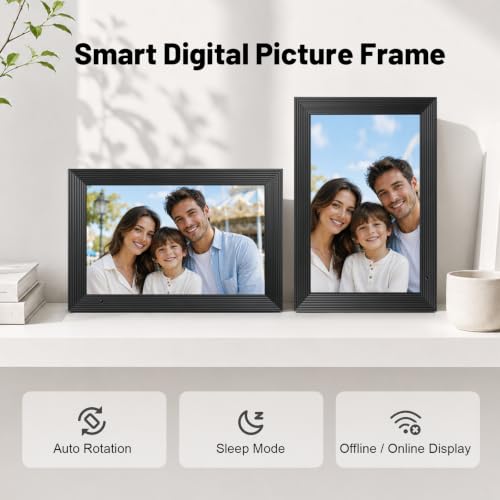 Back view of the AEEZO photo frame stand and sensors