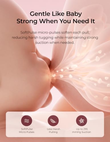 Red Momcozy breast pump on white background