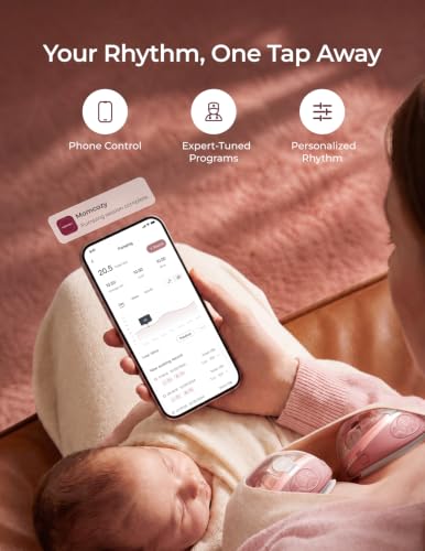 Momcozy breast pump showing wearable fit