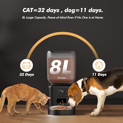 Nityers 8L pet food dispenser with LCD screen