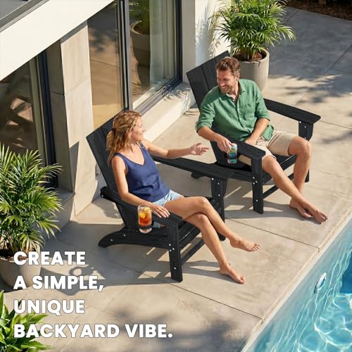 POLYDUN Adirondack chair placed on a backyard patio