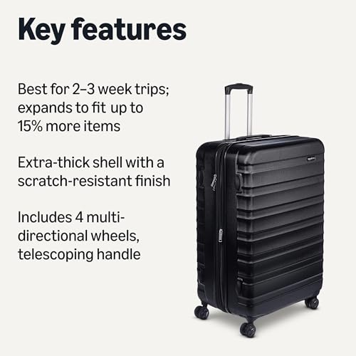 Side profile of expandable hardshell suitcase