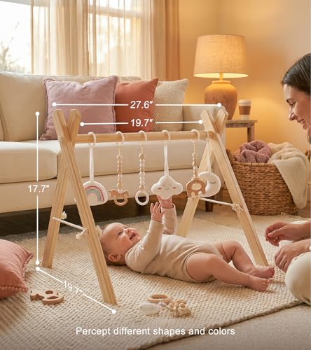 Mallify Wooden Baby Gym setup for infant play