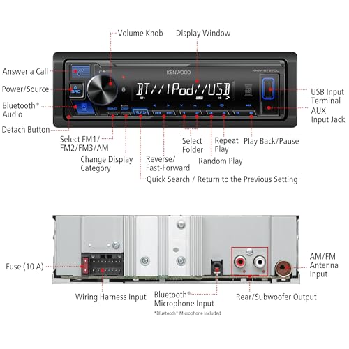 Kenwood car stereo side profile