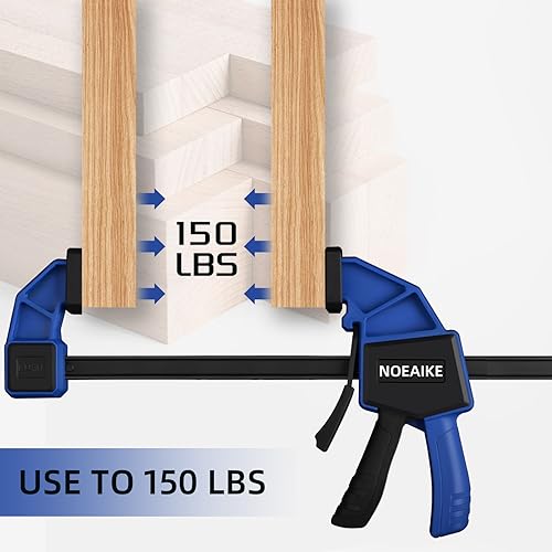 Bar clamp being used on a wooden board