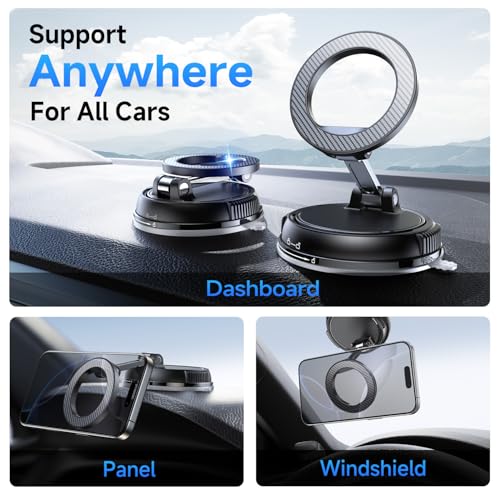 ANDERY magnetic car mount showing carbon fiber texture
