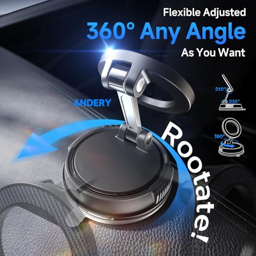 Dual-axis folding arms on ANDERY car phone holder
