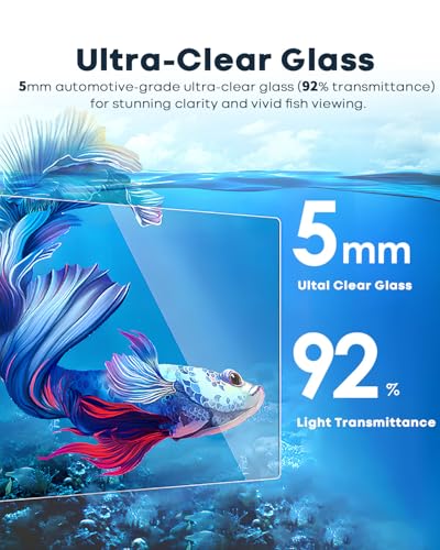 Close up of Wonderfactory 10 Gallon glass fish tank