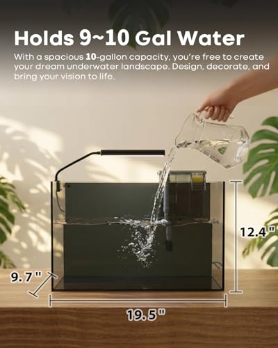 Included filtration and heater for Wonderfactory aquarium