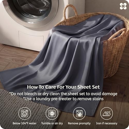 Dark Grey bamboo sheets styled on a bed