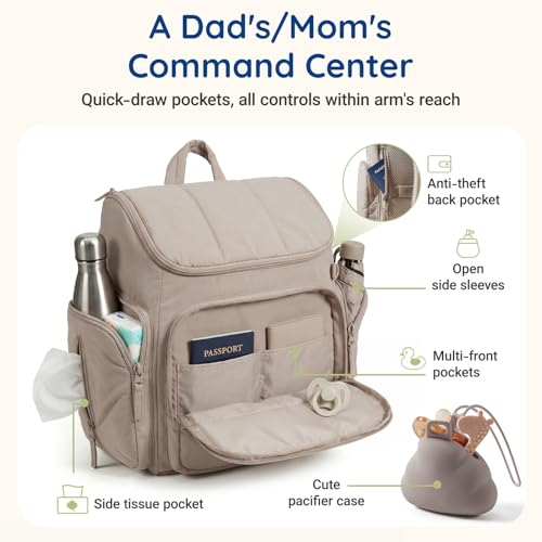 Diaper bag with quick access side pocket