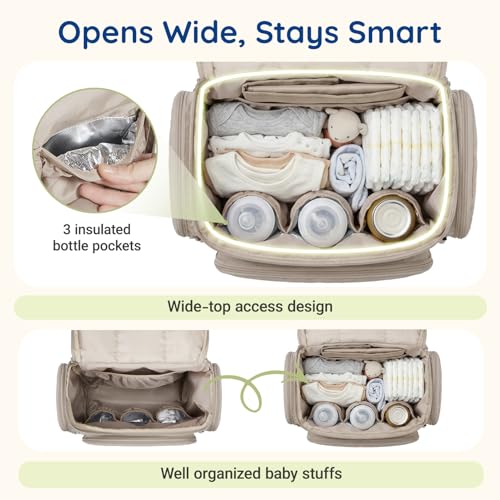 Diaper bag with insulated bottle compartments