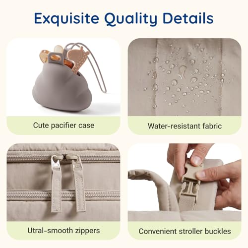 Diaper bag with breathable padded shoulder straps