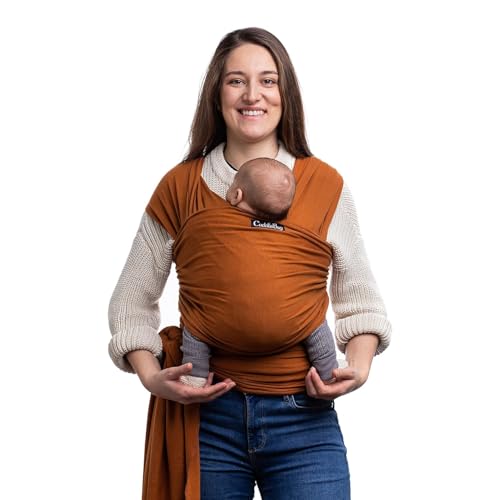 CuddleBug Brown baby wrap carrier folded