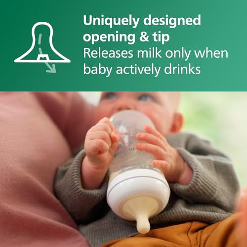 Philips Avent glass baby bottle anti-colic valve detail